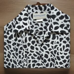 ♠️Donnkenny Classics Black/White Geometric Button Down Shirt